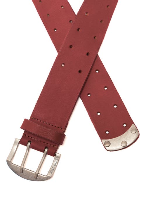 Free People Wtf Double Cross Leather Belt In Burgundy