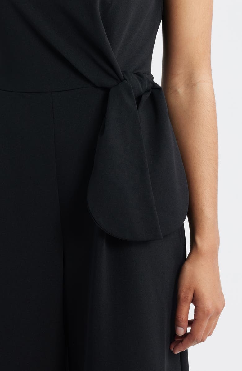Tahari ASL Side Knot Scuba Crepe Jumpsuit, Alternate, color, Black
