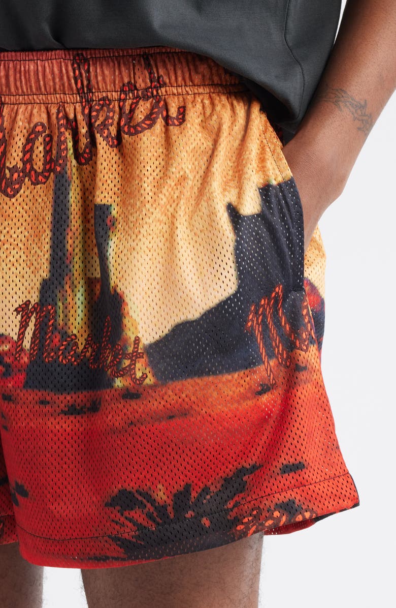 MARKET Desert League Mesh Shorts, Alternate, color, Multi Red