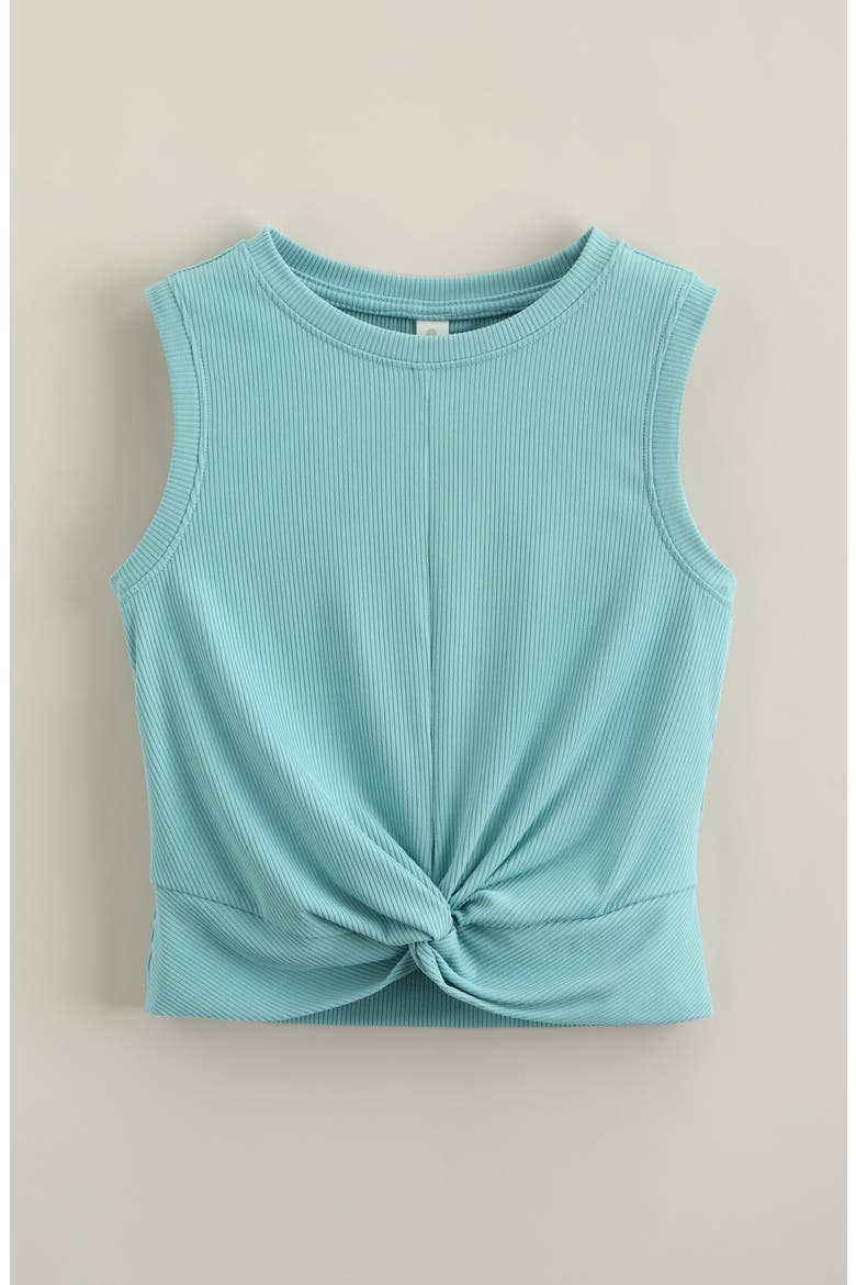 Kids' Twist It Ribbed Tank, Main, color, TEAL AQUIFER