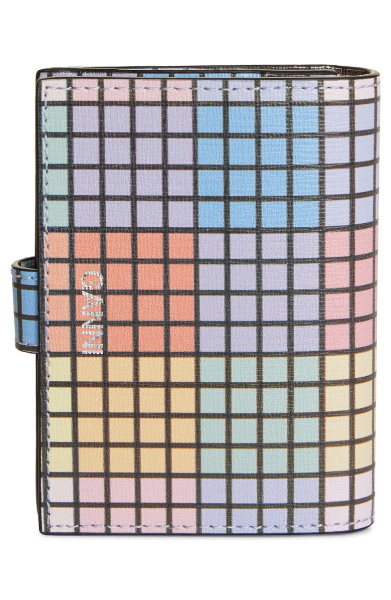 Ganni Bifold Textured Leather Wallet, Alternate, color,