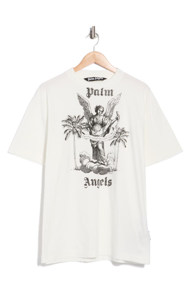 Palm Angels Logo Graphic T-Shirt, Main, color, White