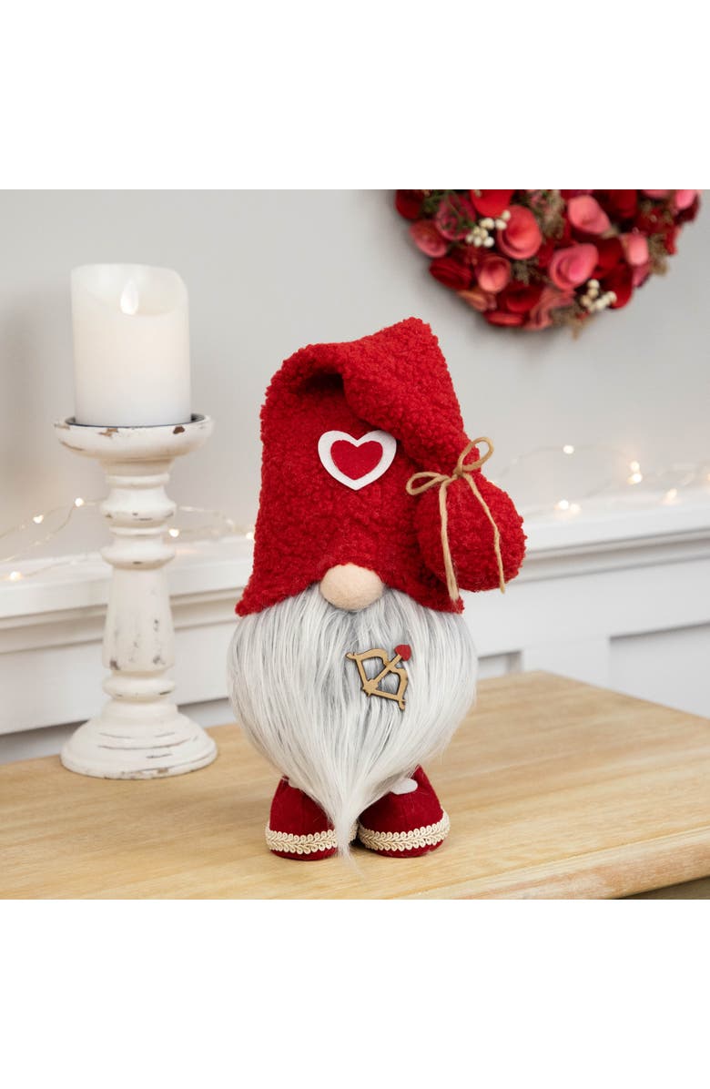 Northlight Valentine's Day Gnome Figurine with Bow and Arrow - 19.5" - Red, Alternate, color, Red
