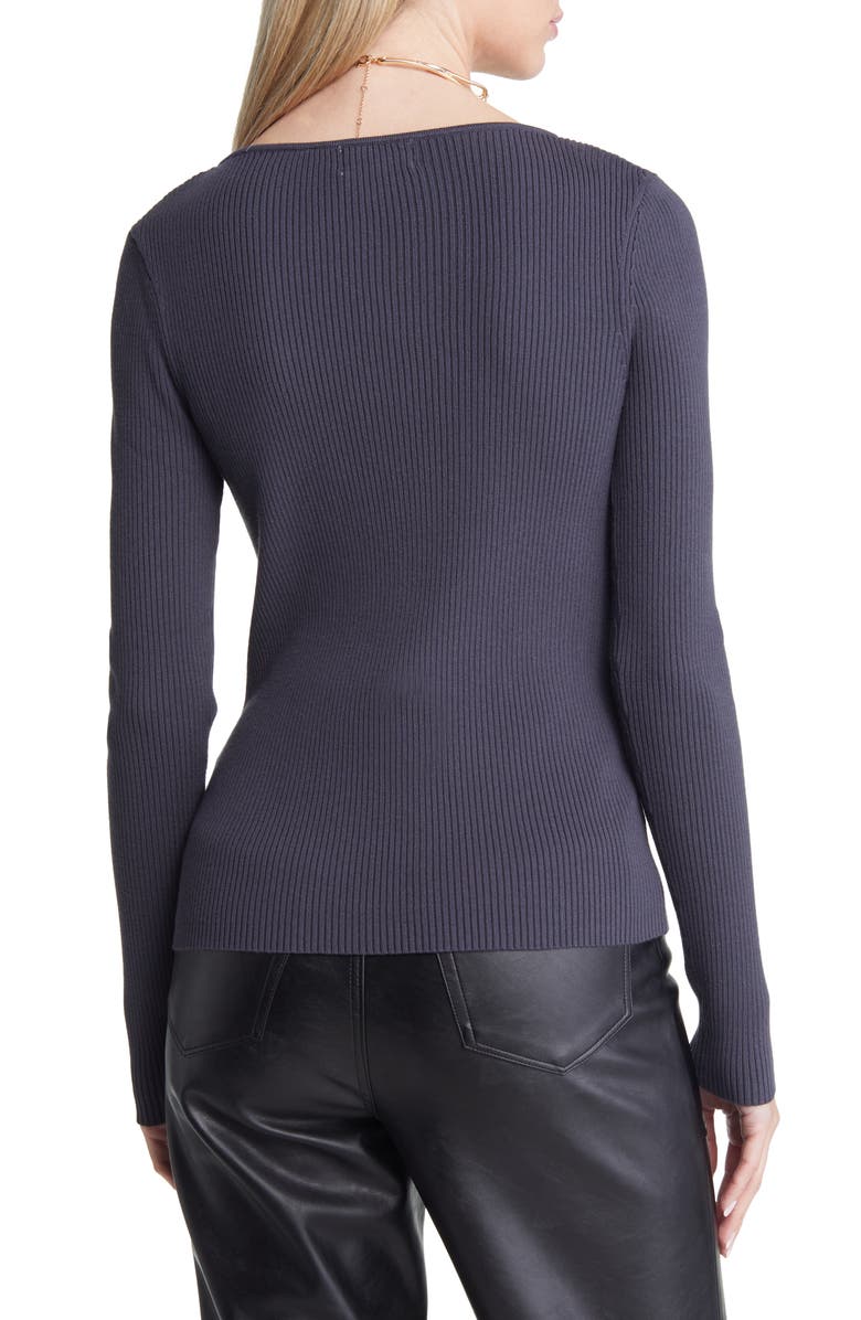 Open Edit Sweetheart Neck Rib Top, Alternate, color,