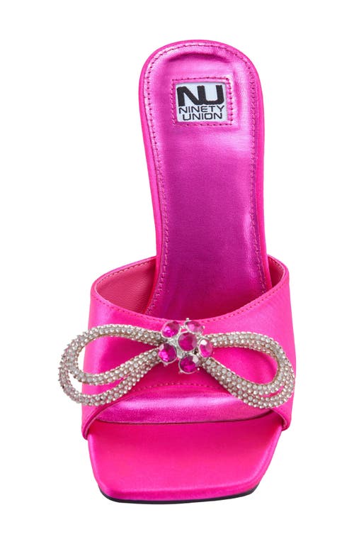 Ninety Union Regal Bow Slide Sandal In Fuchsia