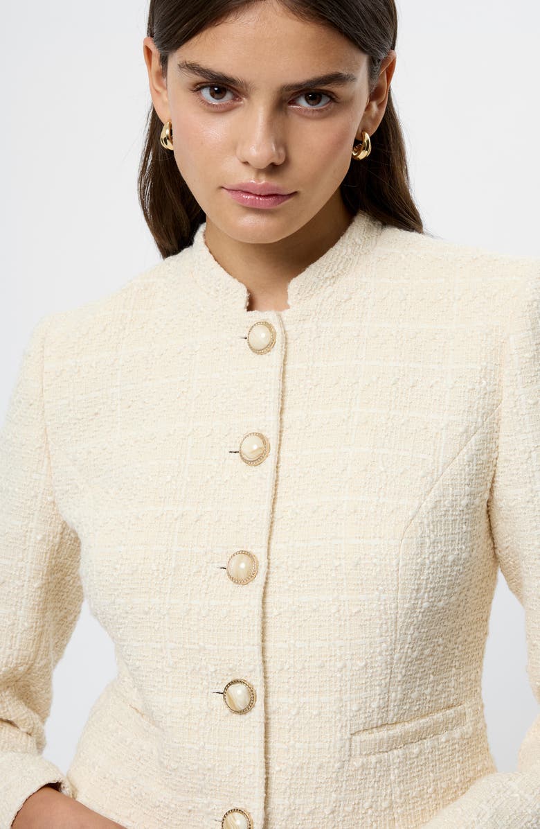 French Connection Structured Tweed Jacket, Alternate, color, Ecru