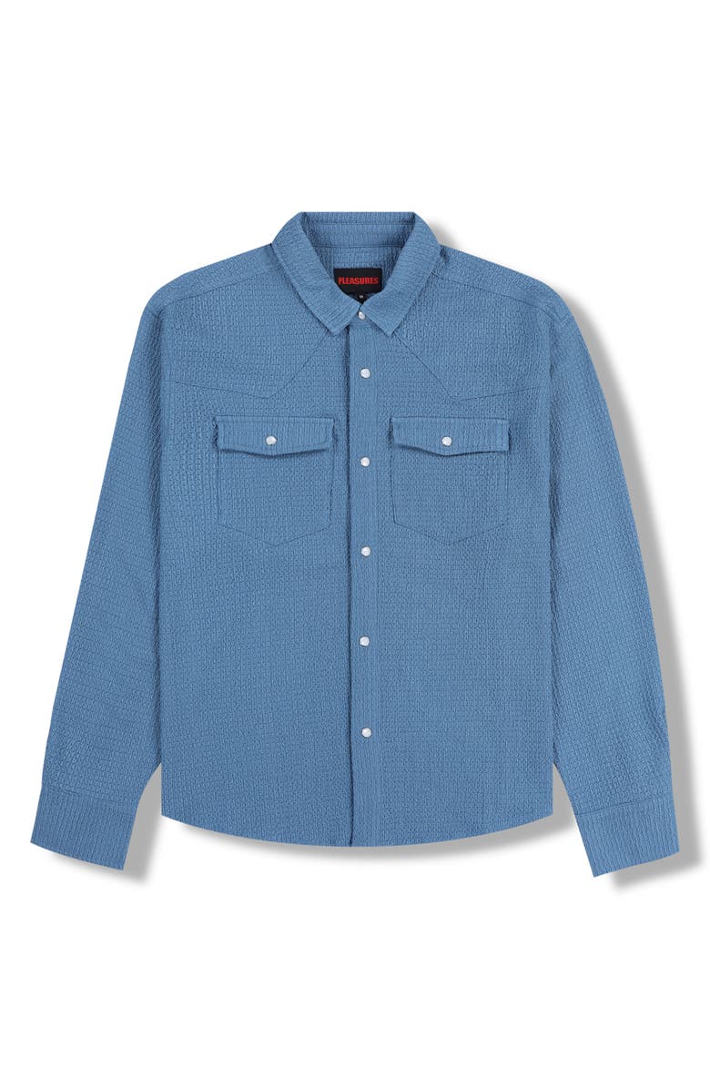 PLEASURES Hive Western Shirt, Alternate, color, Blue