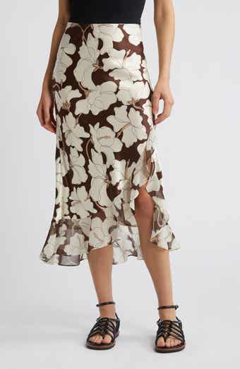 Rails Adia Floral Satin Slip Skirt