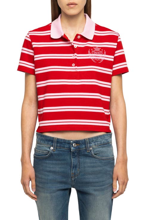 Mirta Stripe Crop Polo