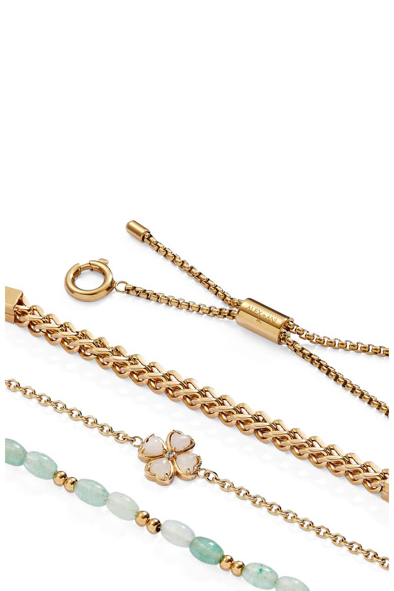 Four Leaf Clover Stranded Bracelet Set, Alternate, color, Gold