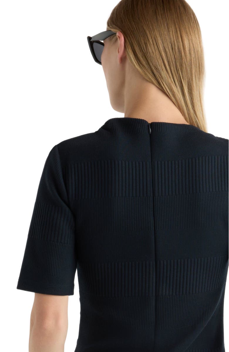 Modern Citizen Pauline Ribbed Asymmetric Neck Top, Alternate, color, Navy
