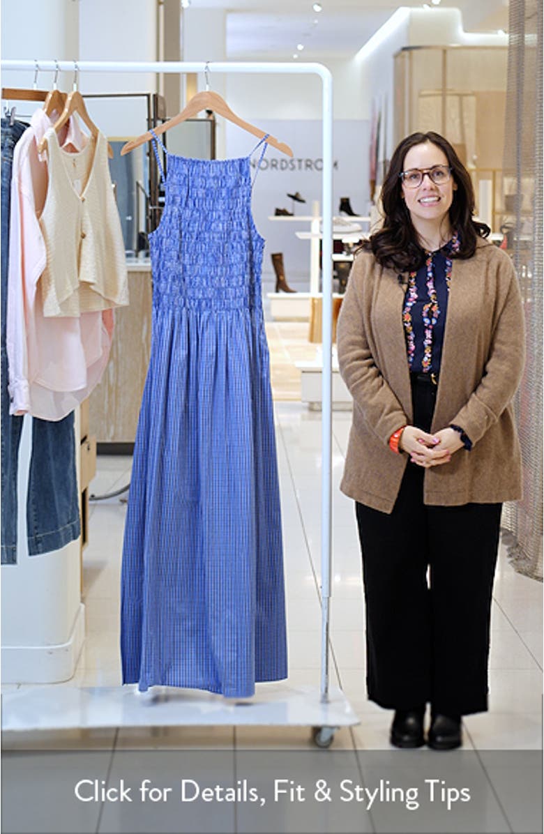 Laia Gingham Shirred Bodice Maxi Dress, sales video thumbnail