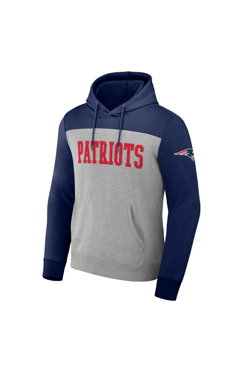 NFL X DARIUS RUCKER Men's NFL x Darius Rucker Collection by Fanatics Heather Gray New England Patriots Color Blocked Pullover Hoodie, Alternate, color, Heather Gray