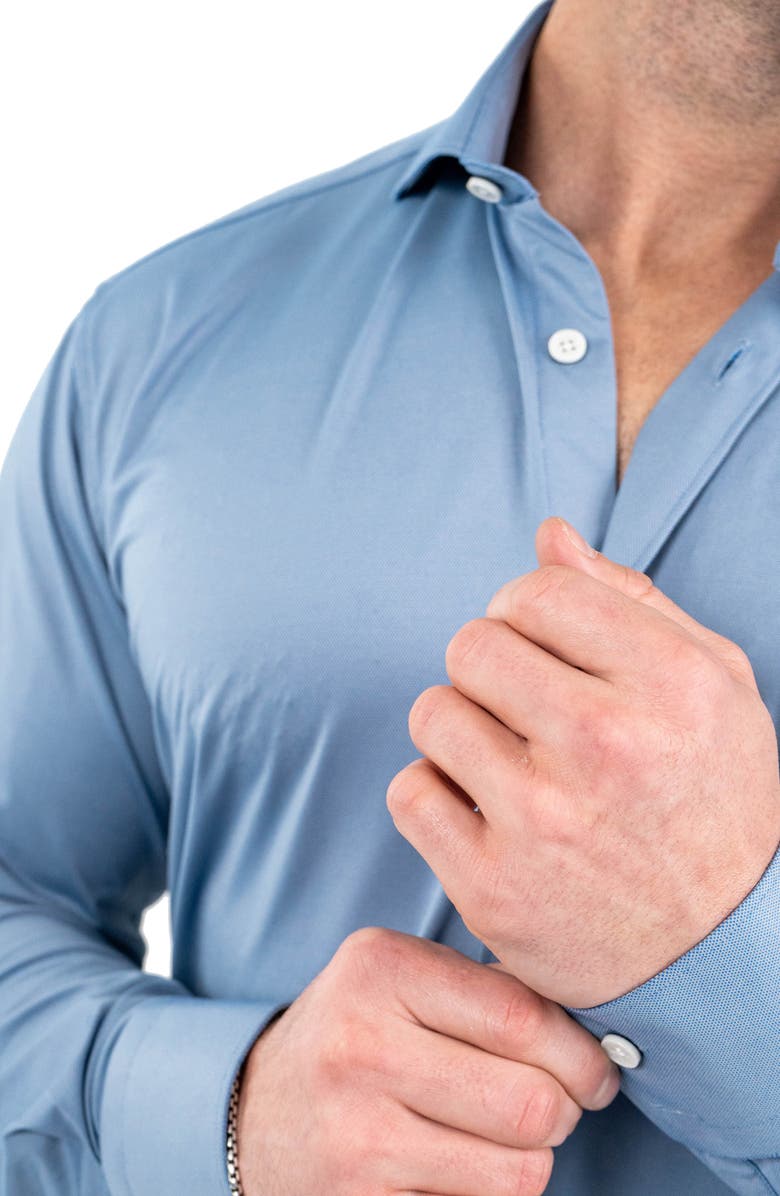 Maceoo Einstein Stretchblotter Blue Button-Up Shirt, Alternate, color, Blue