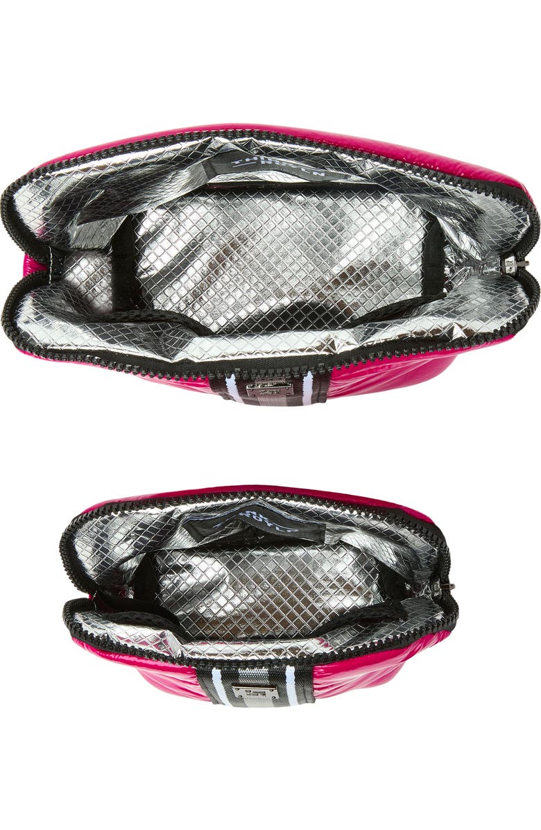 THINK ROYLN Double Stash Set of 2 Zip-Top Travel Pouches, Alternate, color, Glossy Fuchsia