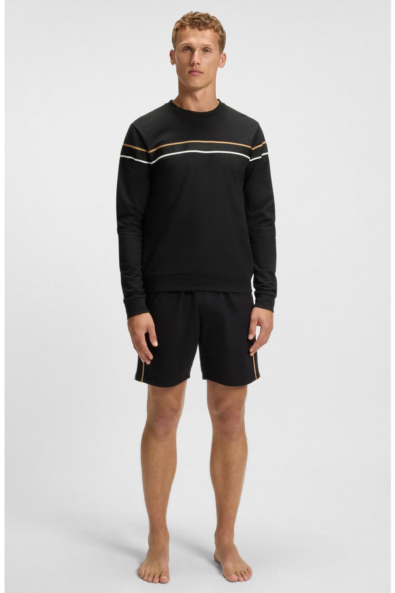 Iconic Stripe Sweatshirt, Alternate, color, BLACK