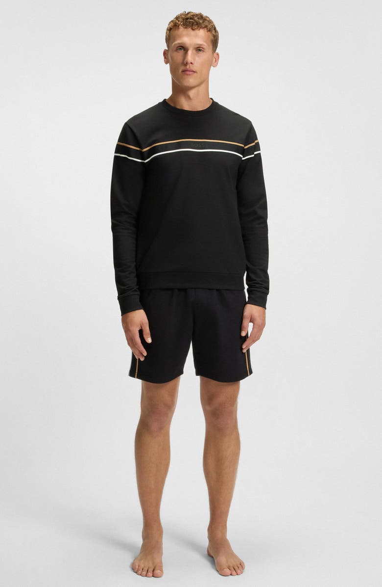 BOSS Iconic Stripe Sweatshirt, Alternate, color, Black