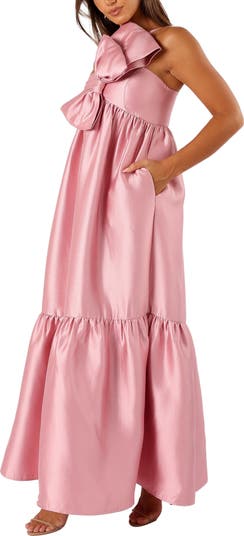 Betina Bow One-Shoulder Gown