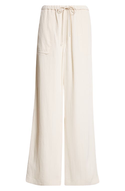 Totême Toteme Woven Stripe Drawstring Trousers In Ecru