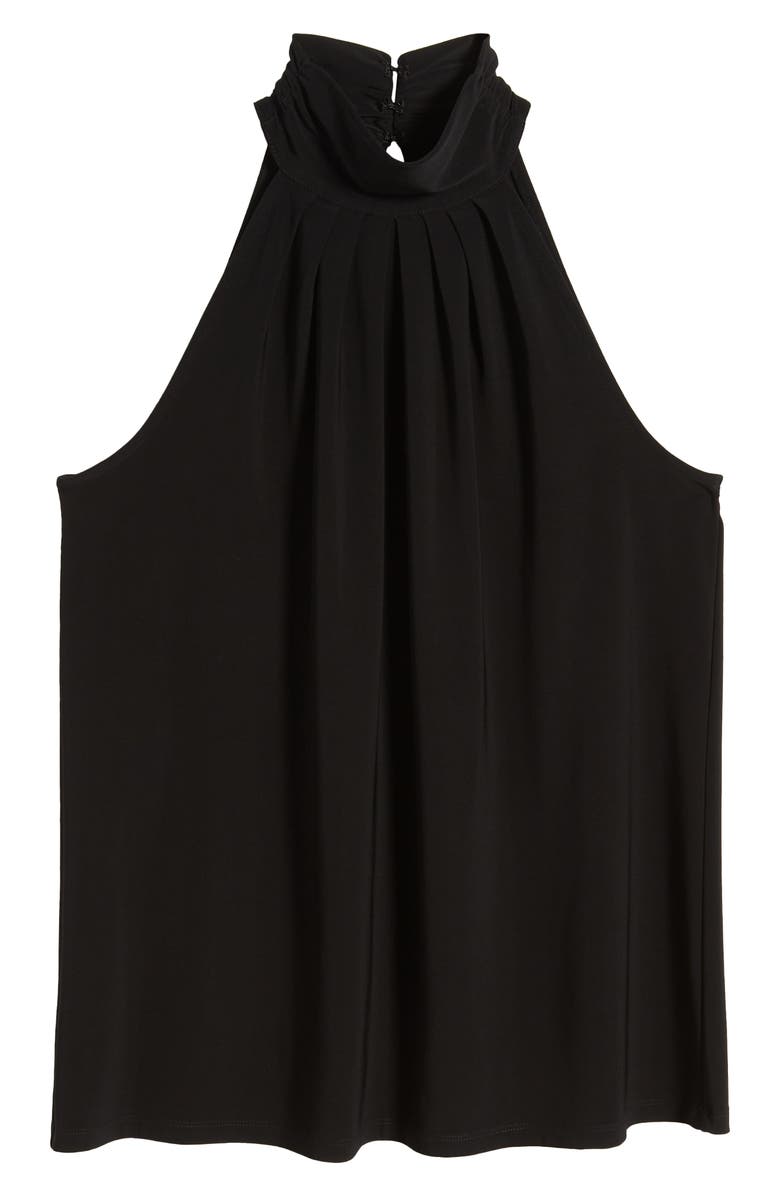 Anne Klein Journey Pleated Halter Top, Alternate, color, Anne Black