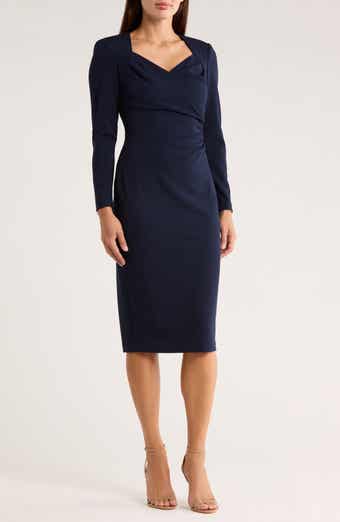 Calvin Klein Stretch Crepe Midi Sheath Dress