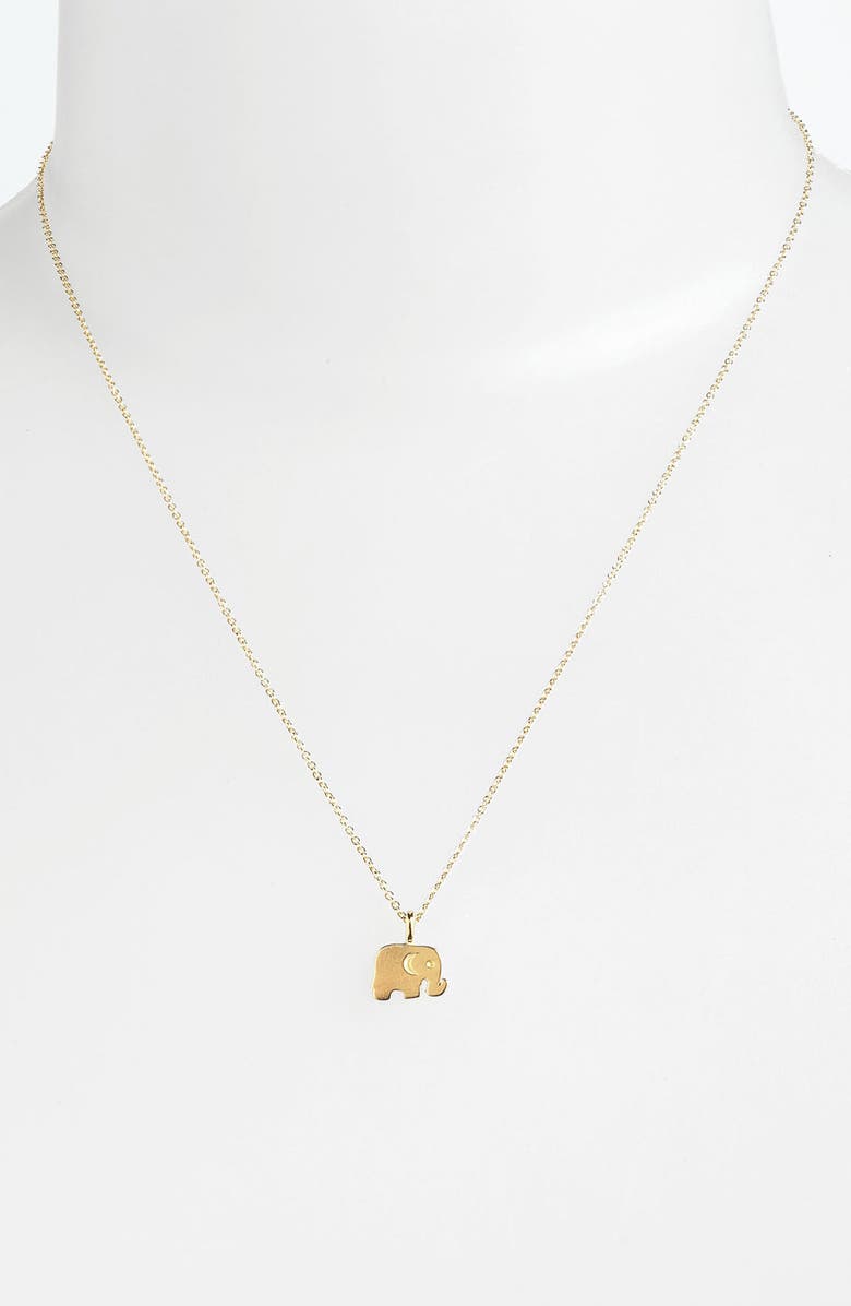 Dogeared 'Big Love for You' Elephant Pendant Necklace, Alternate, color, 