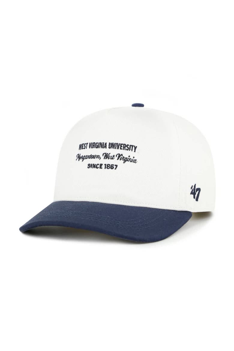 Men's '47 White West Virginia Mountaineers Contemporary Basics Two-Tone Hitch Adjustable Hat, Main, color, White