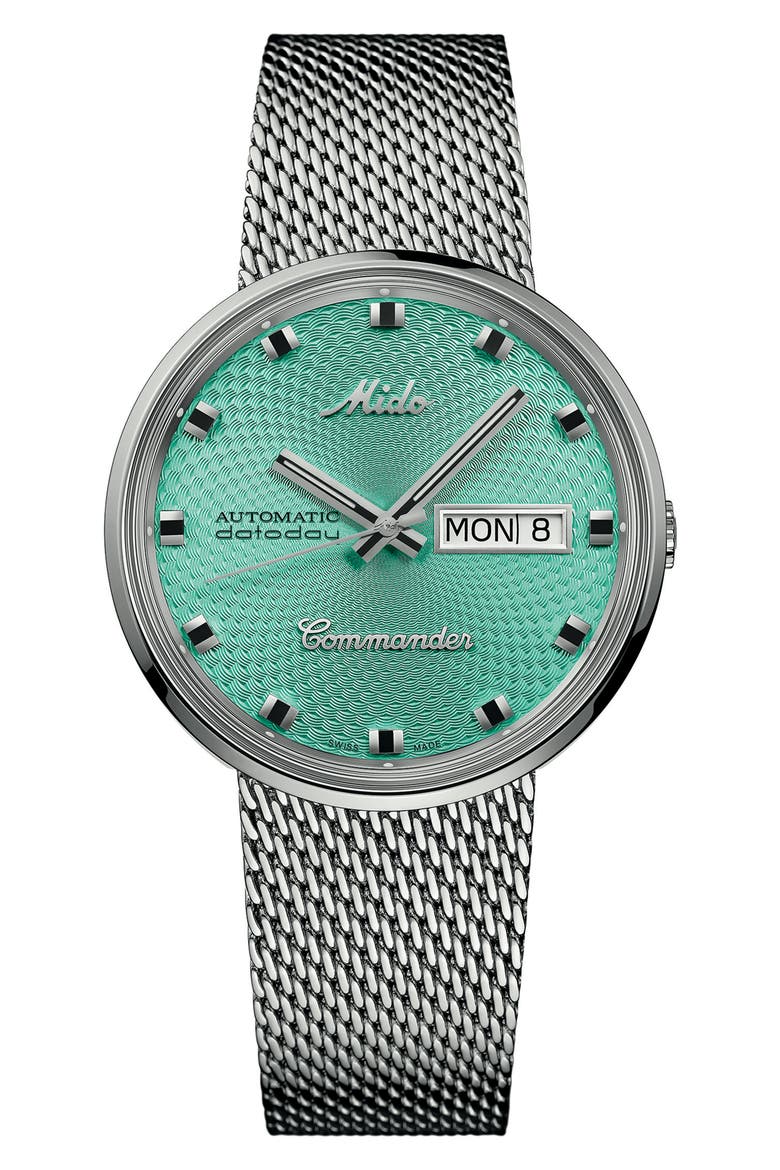 Commander 1959 Automatic Mesh Strap Watch, 37mm, Main, color, BLUE