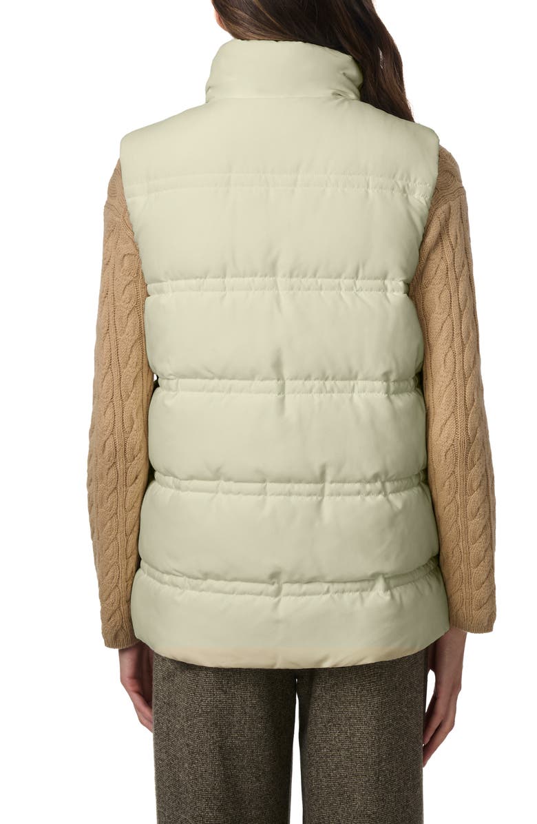 Bernardo Minimalist Double Needle Stitch Recycled Polyester Puffer Vest, Alternate, color, Sage