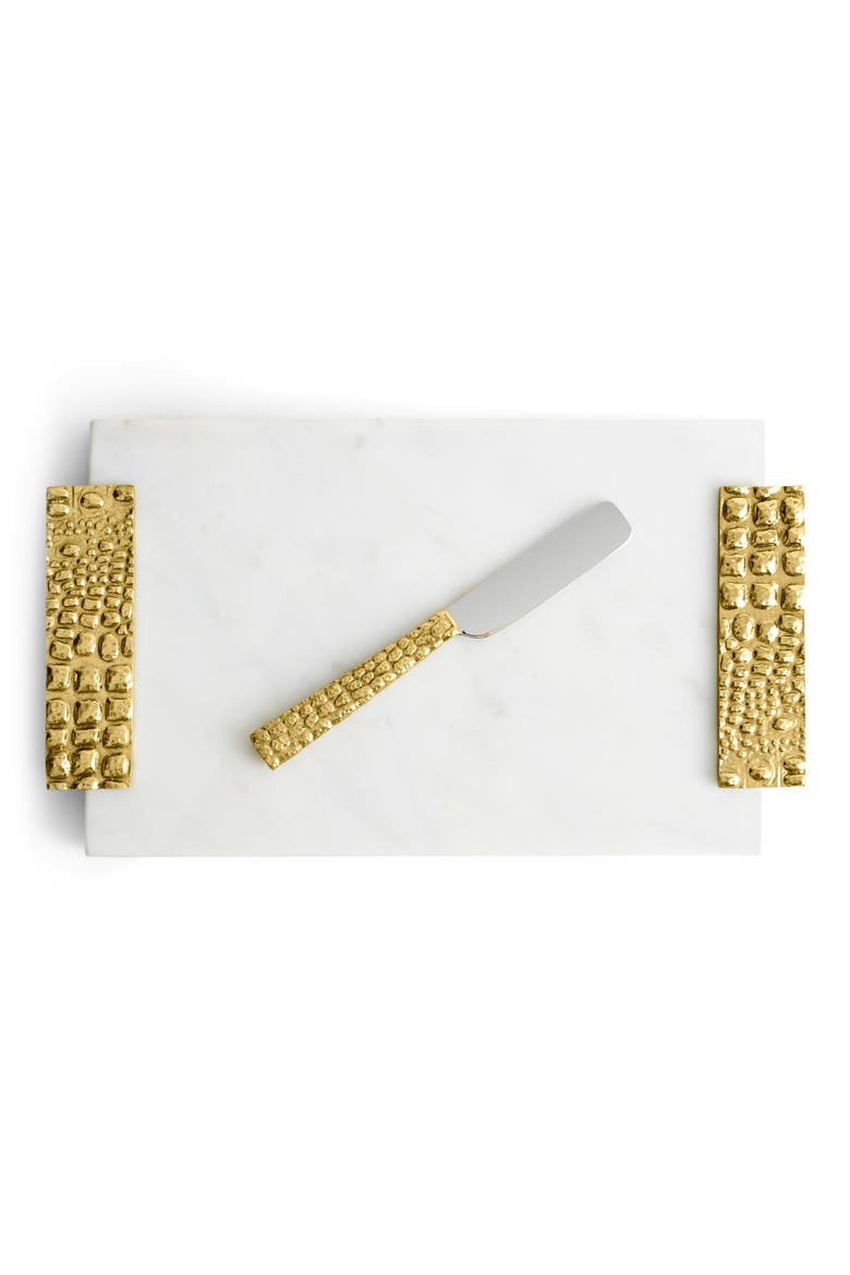 Safari Small Cheese Board & Spreader, Alternate, color, White