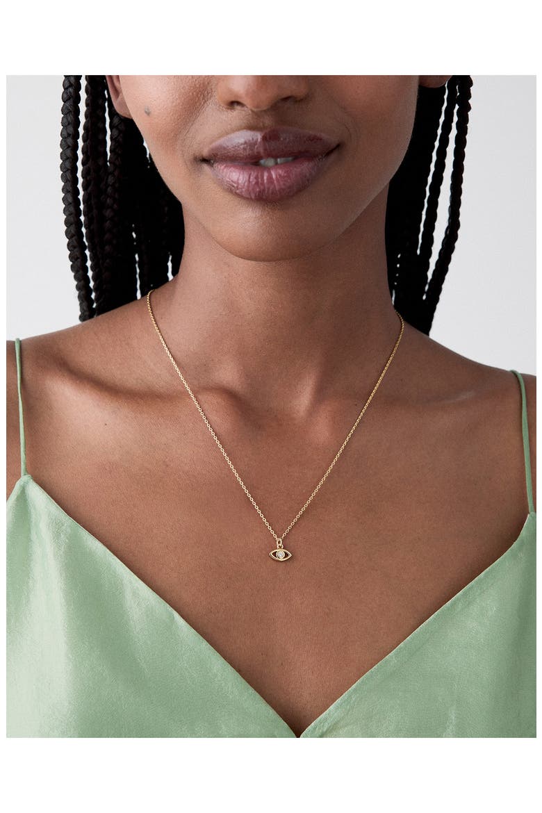 you're a gem evil eye pendant necklace, Alternate, color, GOLD