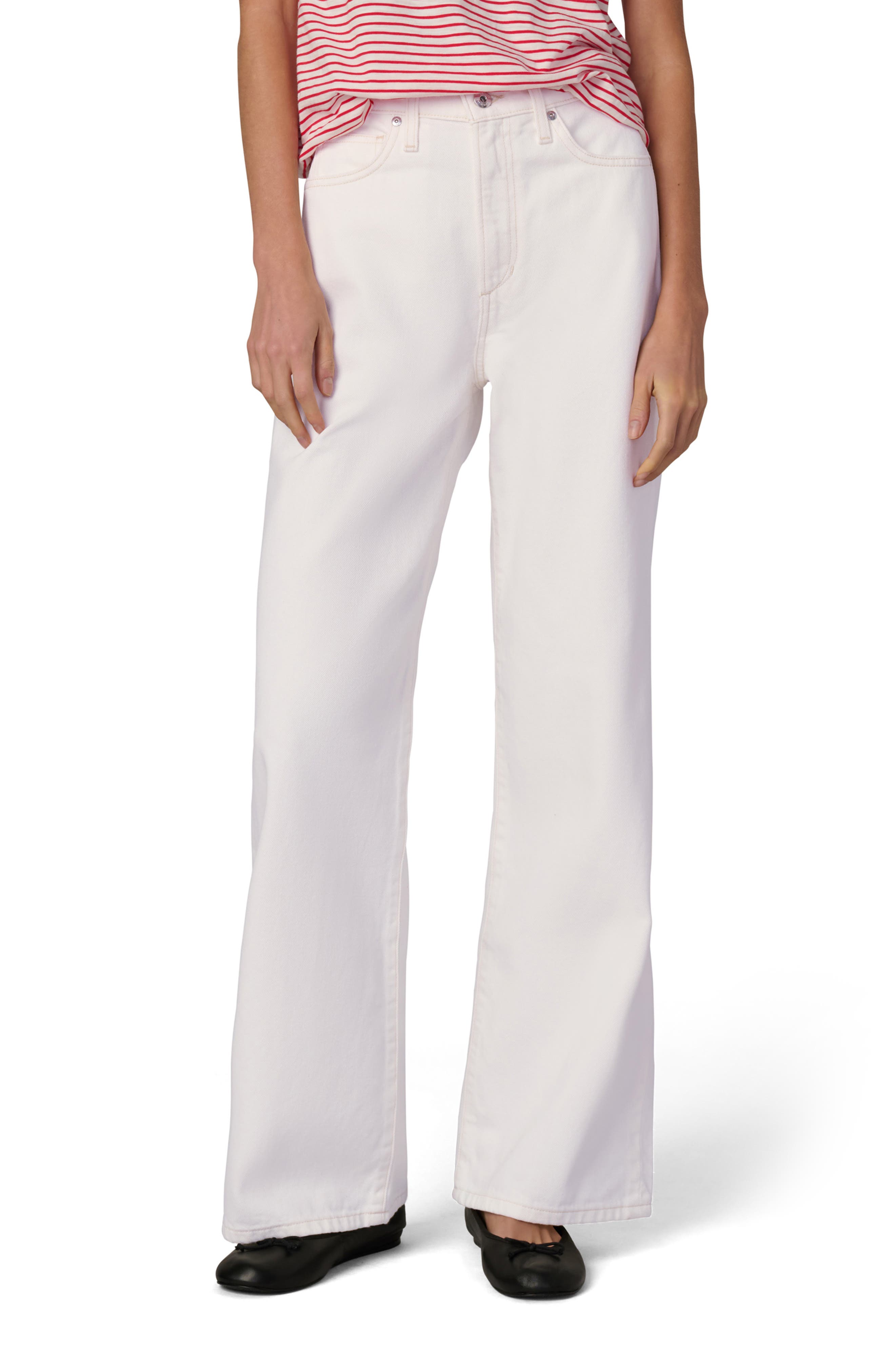 Joe's The Harlowe High Waist Wide Leg Jeans In White