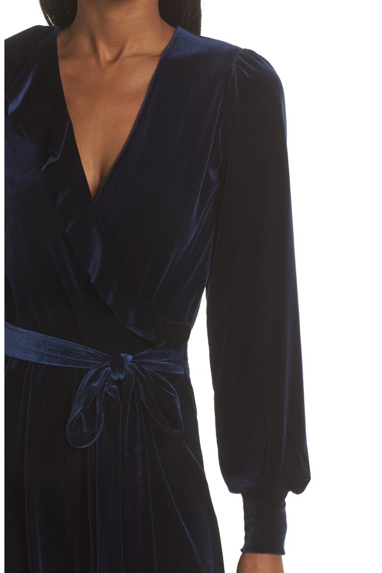 Julie Print Ruffle Jumpsuit, Alternate, color, MIDNIGHT VELVET-NAVY