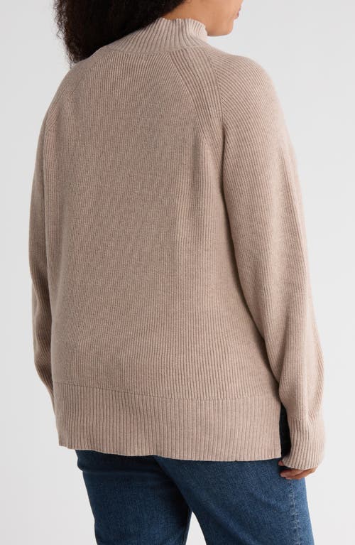 Nordstrom Rack Mock Neck Raglan Sleeve Sweater In Neutral