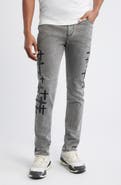 RtA Bryant Clouded Mist Cross Skinny Jeans