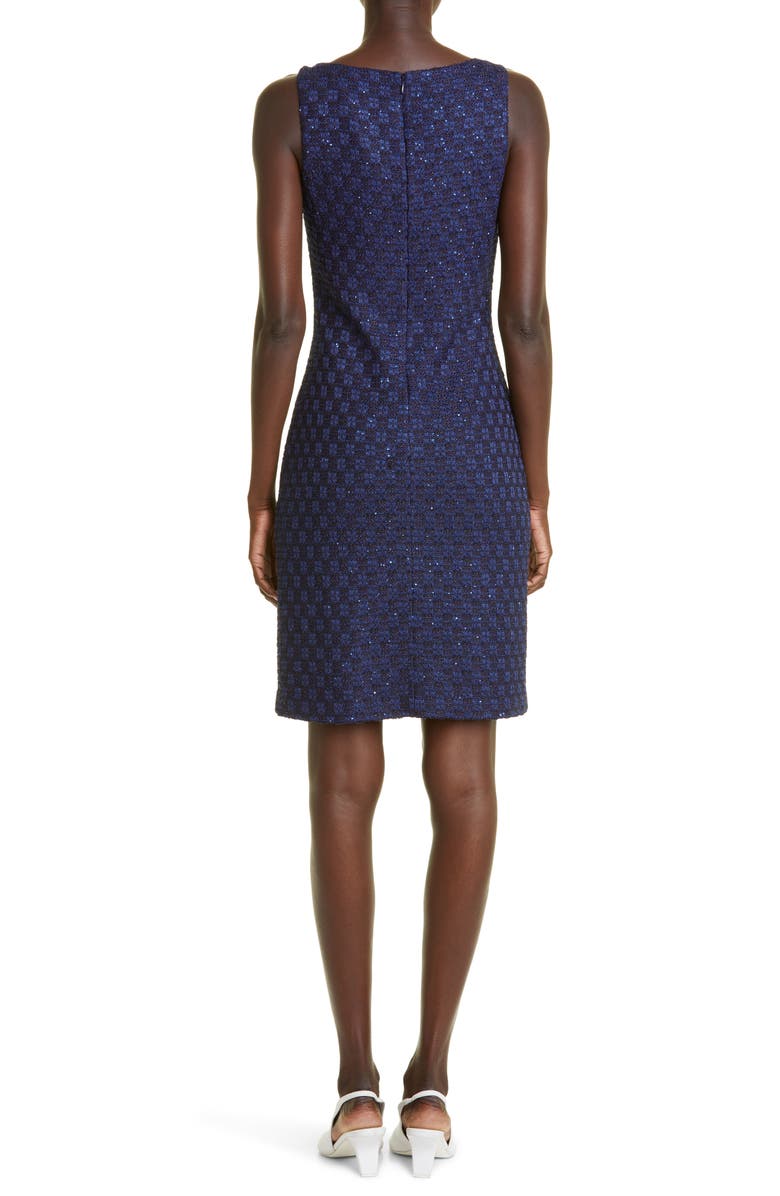 St. John Evening Sequin Check Knit Cocktail Minidress, Alternate, color, 