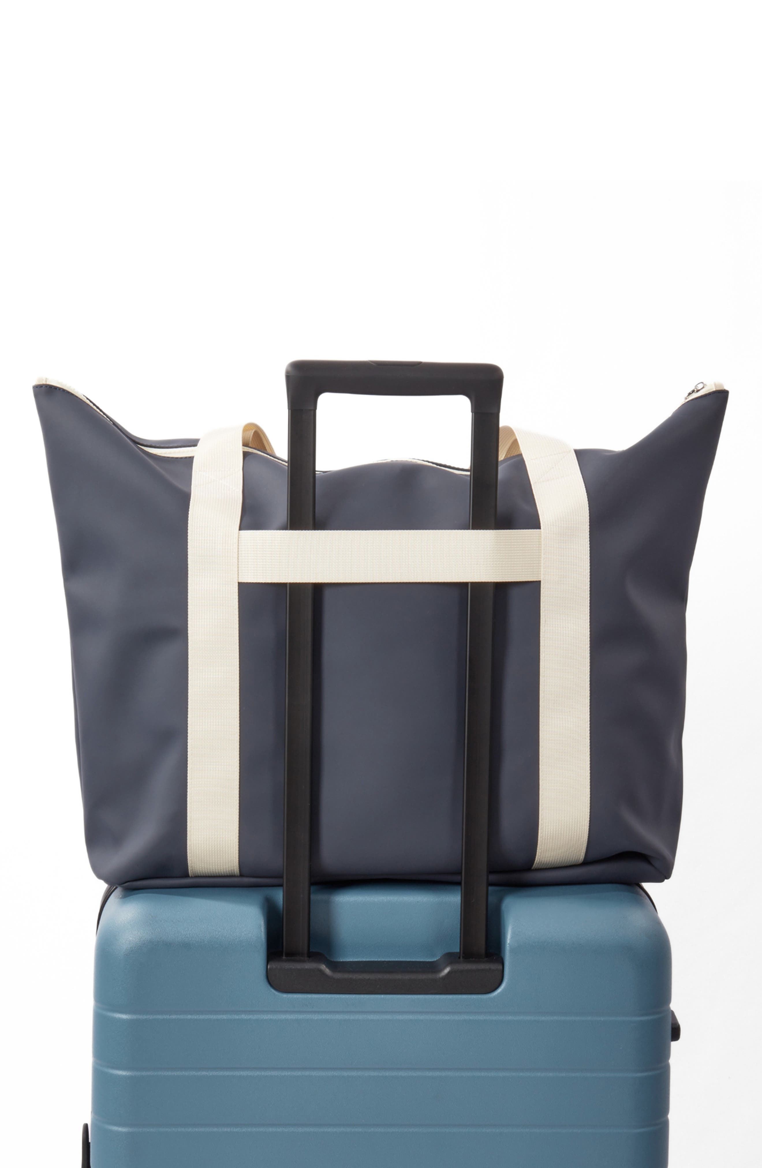 Vinyl Coated Nylon Tote, Alternate, color, NAVY