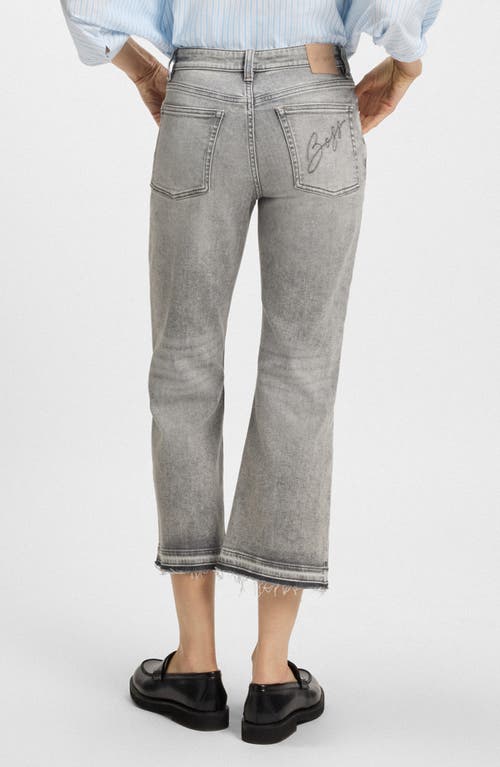 Hugo Boss Boss Orange Crop Soft Kick Flare Jeans In Gray