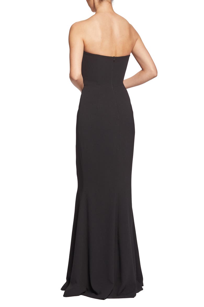 Ellen Strapless Trumpet Gown, Alternate, color, BLACK