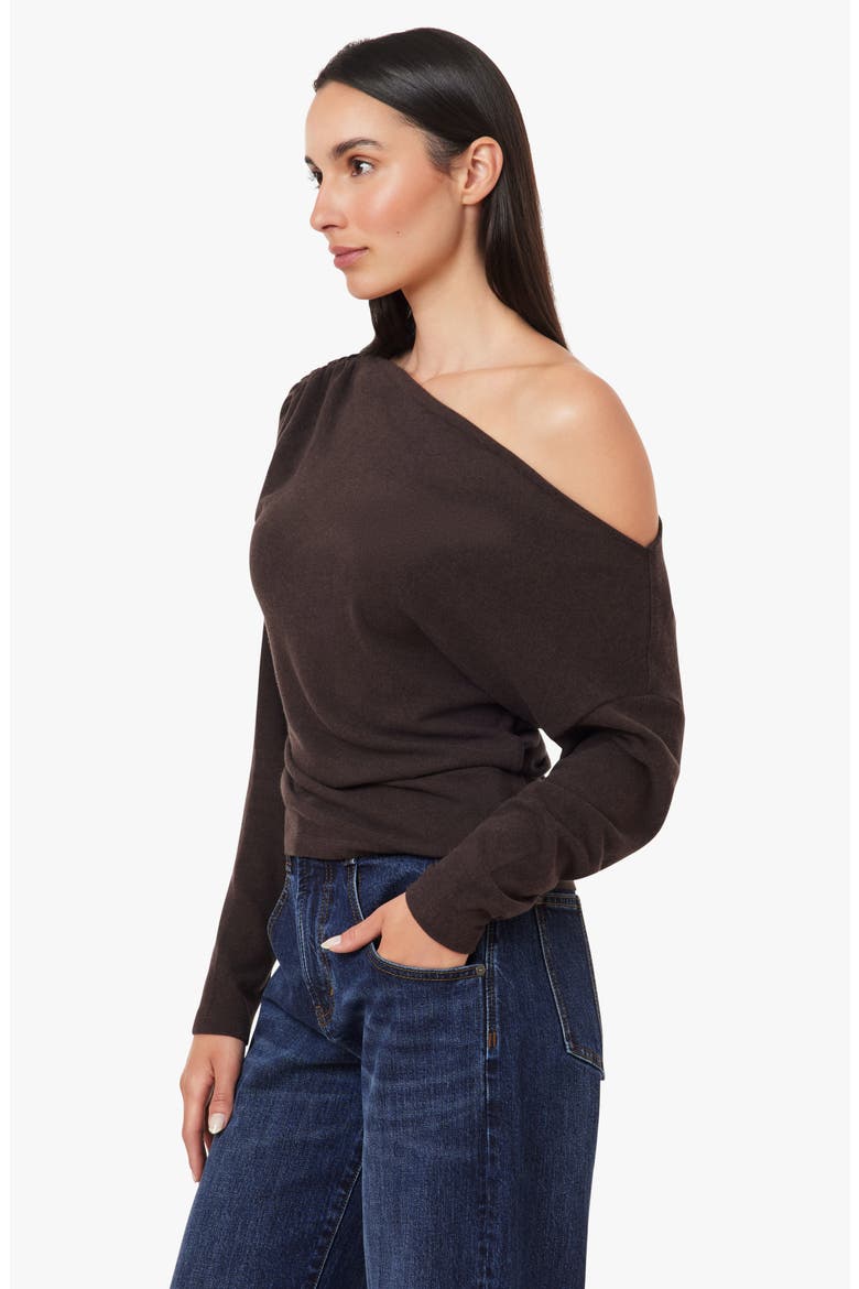Colby Off the Shoulder Top, Alternate, color, CHOCOLATE