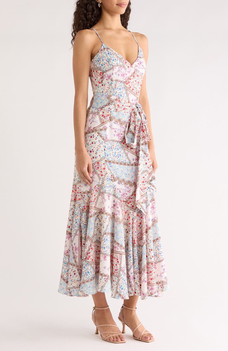 SUGARLIPS Minzi Floral Hagny Pleated Midi Dress, Alternate, color, 