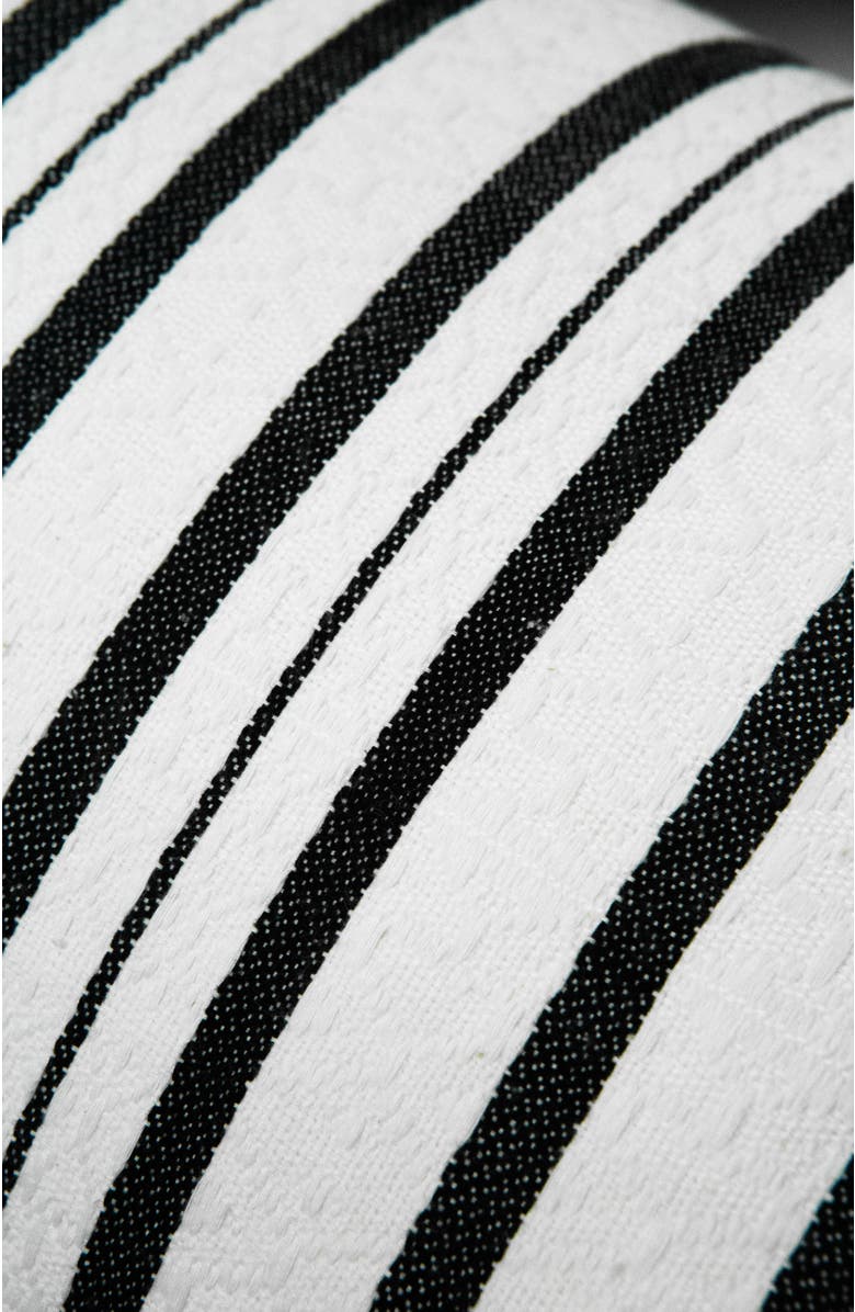 Archive New York Ana Brocade Striped Handwoven Cotton Square Throw Pillow, Alternate, color, Black & White