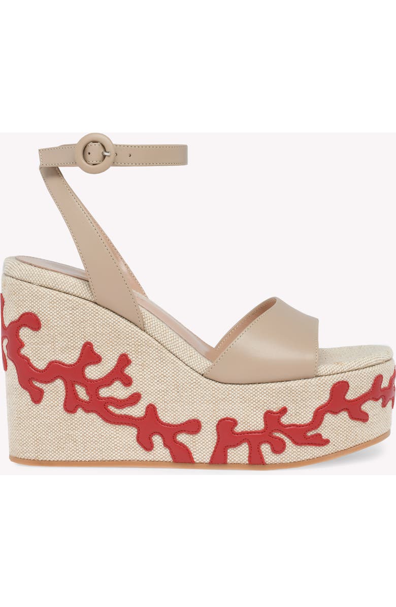 Gianvito Rossi Malia Sandals, Main, color, Beige Fabric And Nappa
