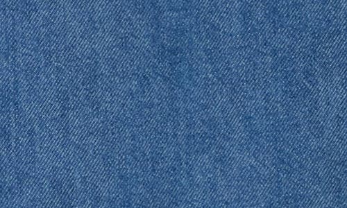 Habitual Long Sleeve Popover Denim Minidress In Blue