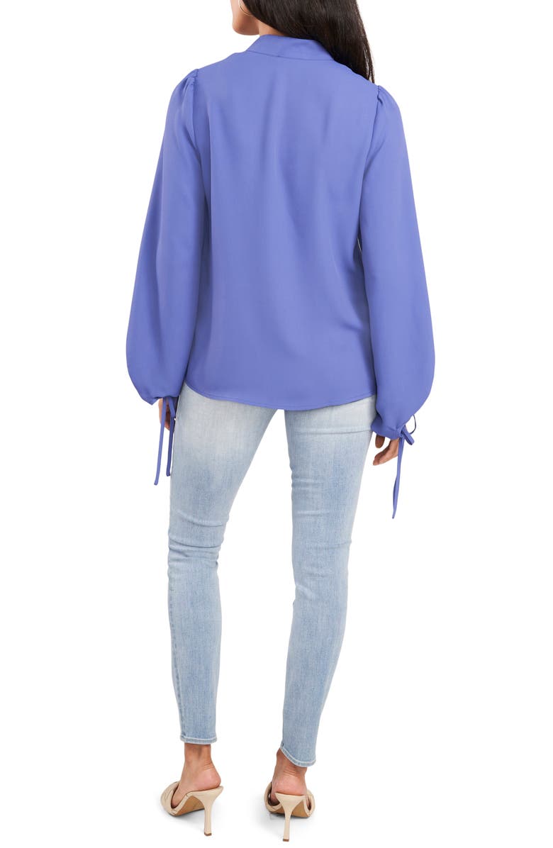 Vince Camuto Luxe Split Neck Balloon Sleeve Crêpe de Chine Blouse, Alternate, color, 