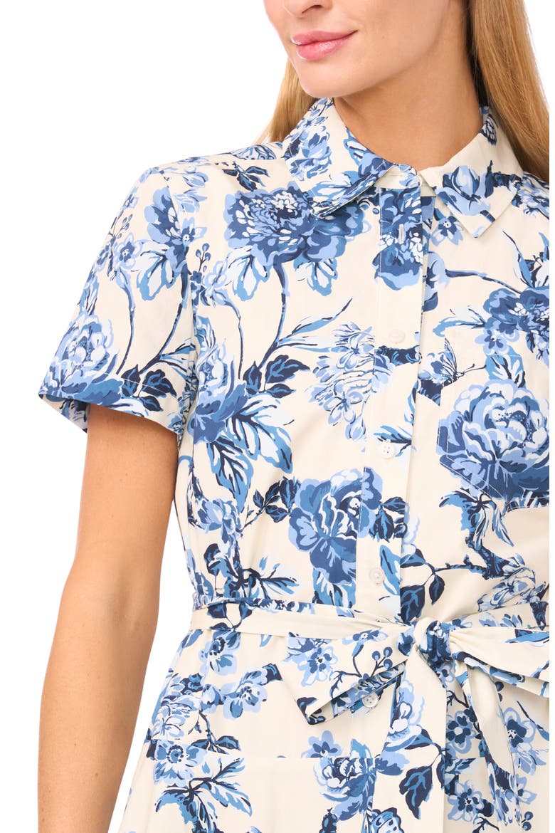 Roma Floral Print Shirtdress, Alternate, color, VANILLA ICE