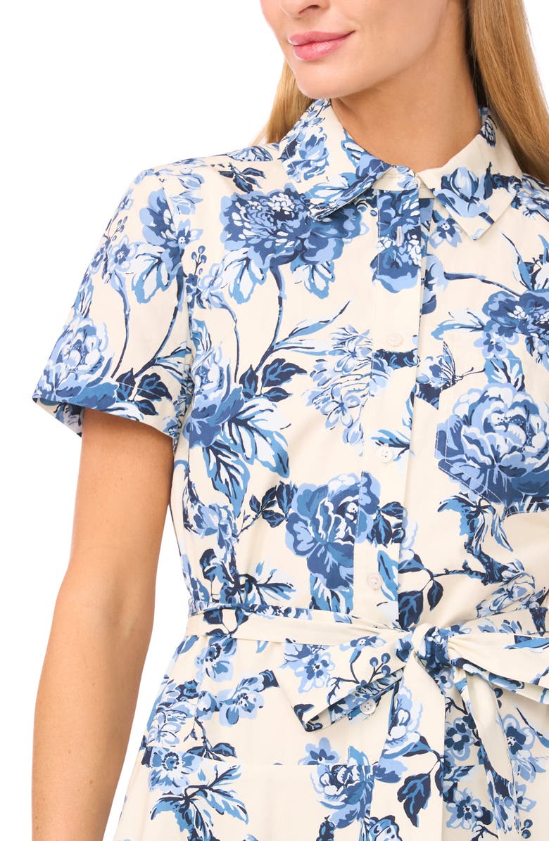 Ted Baker Roma Floral Print Shirtdress, Alternate, color, Vanilla Ice