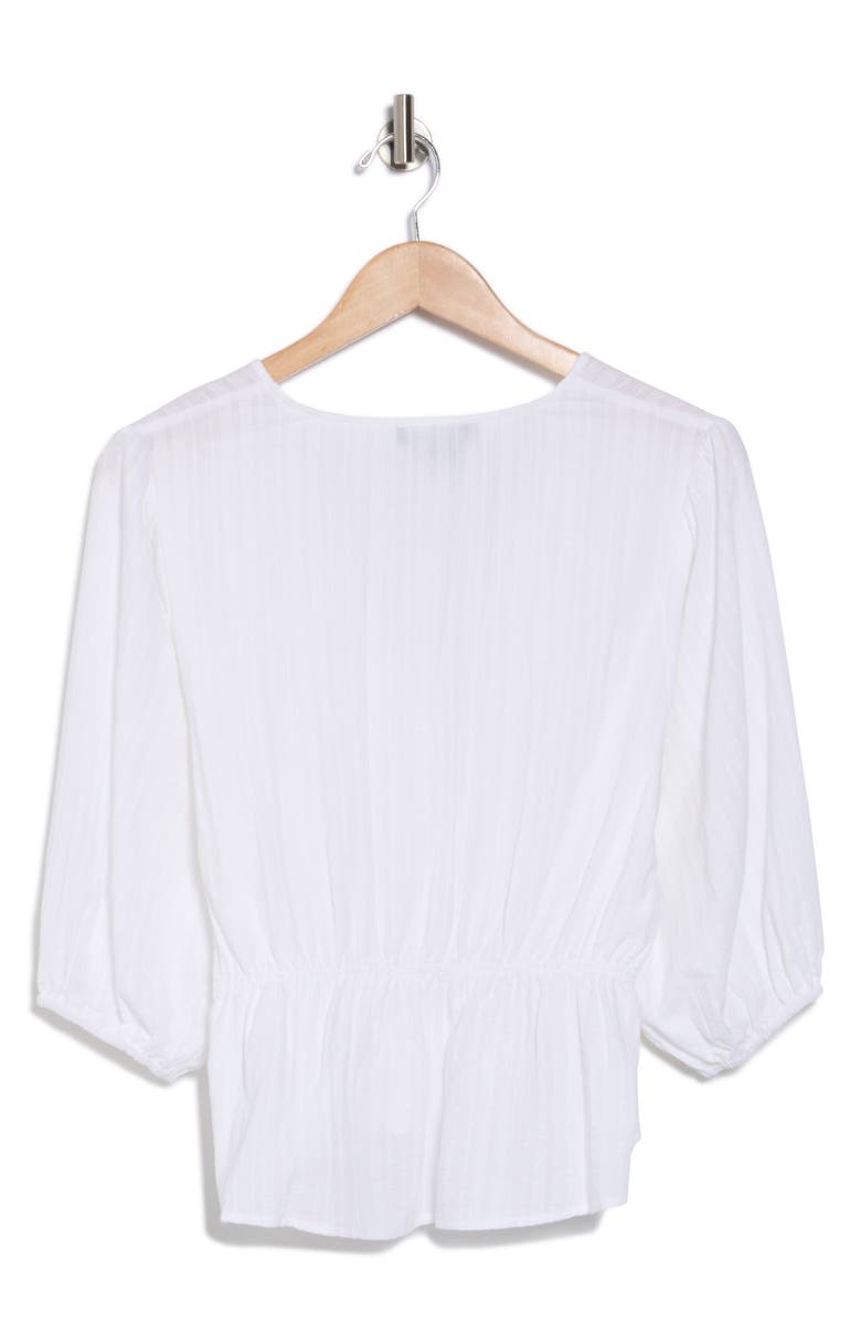 Sanctuary Puff Sleeve Cotton Dobby Button-Up Top, Alternate, color, 