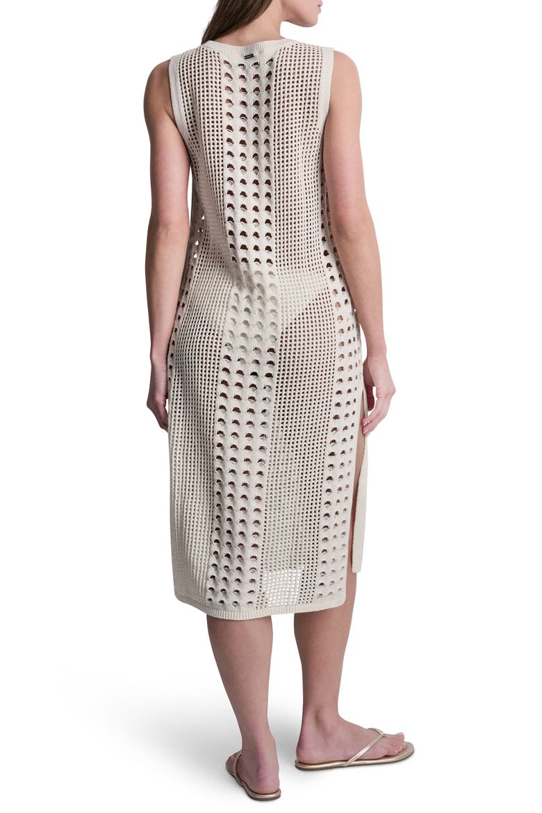 Mixed Open Stitch Sleeveless Cover Up Dress, Alternate, color, EGGNOG
