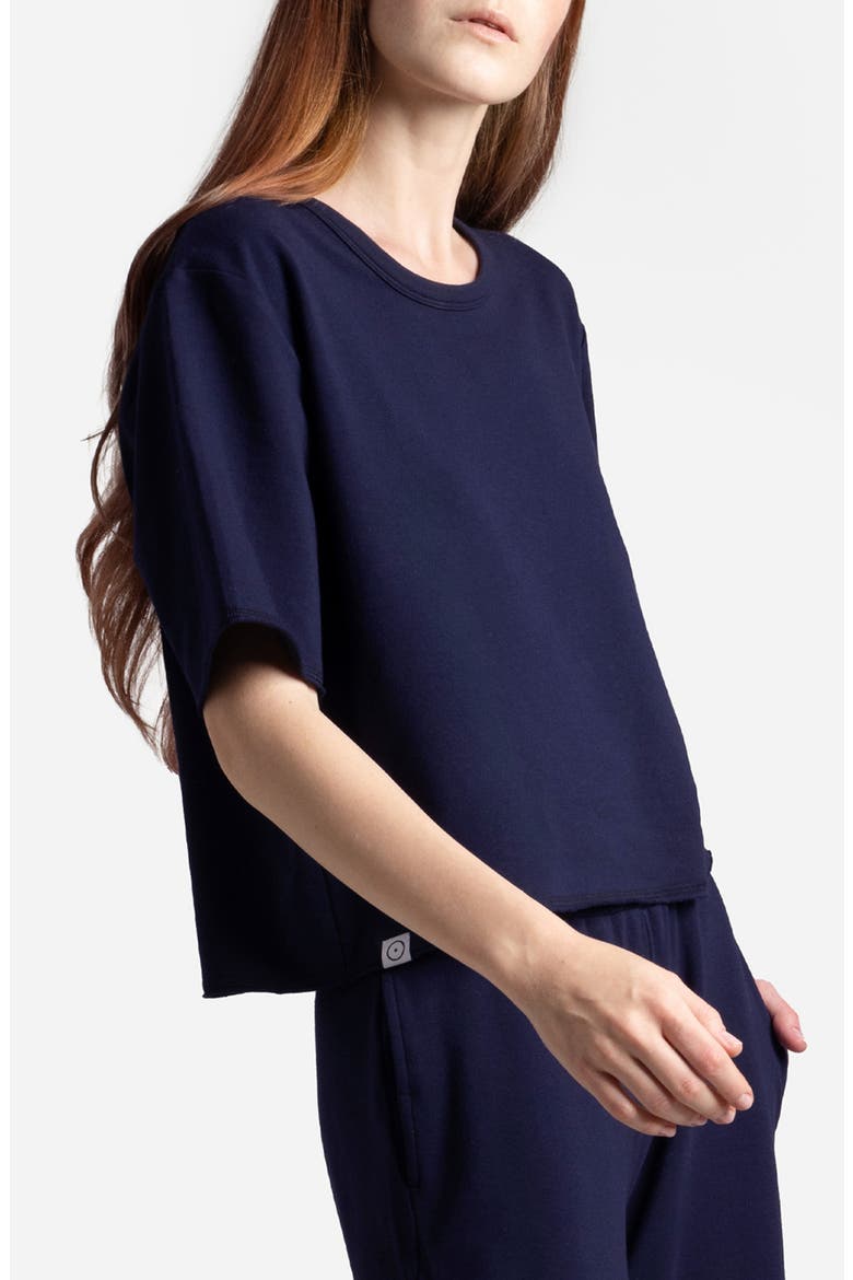 Light French Terry T-Shirt, Alternate, color, MARITIME BLUE